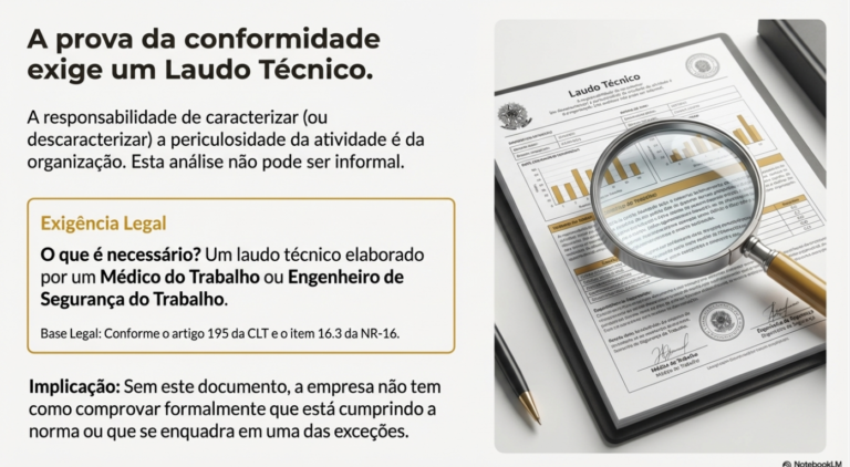 A responsabilidade por validar a periculosidade é de um engenheiro ou médico do trabalho